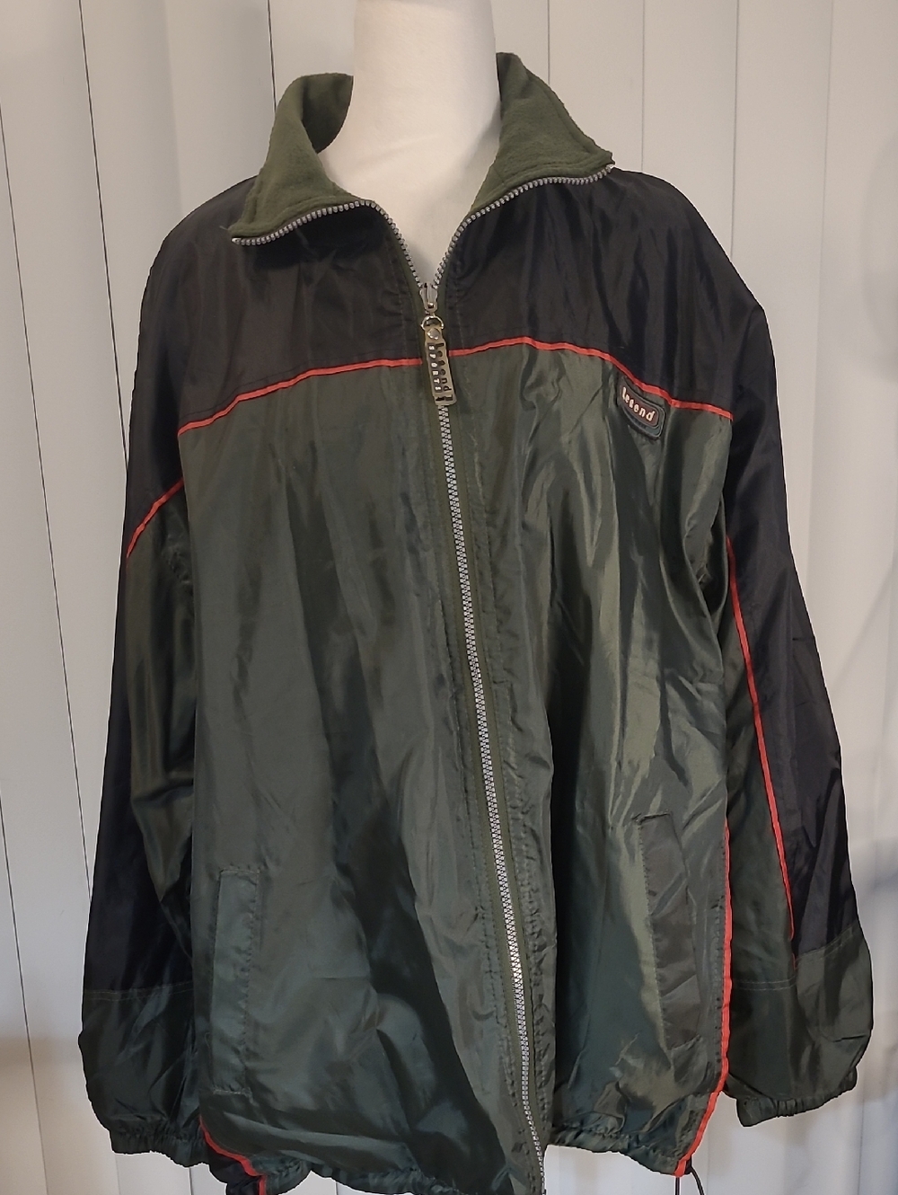 Legend Olive & Black Lightweight Zip Windbreaker Jacket